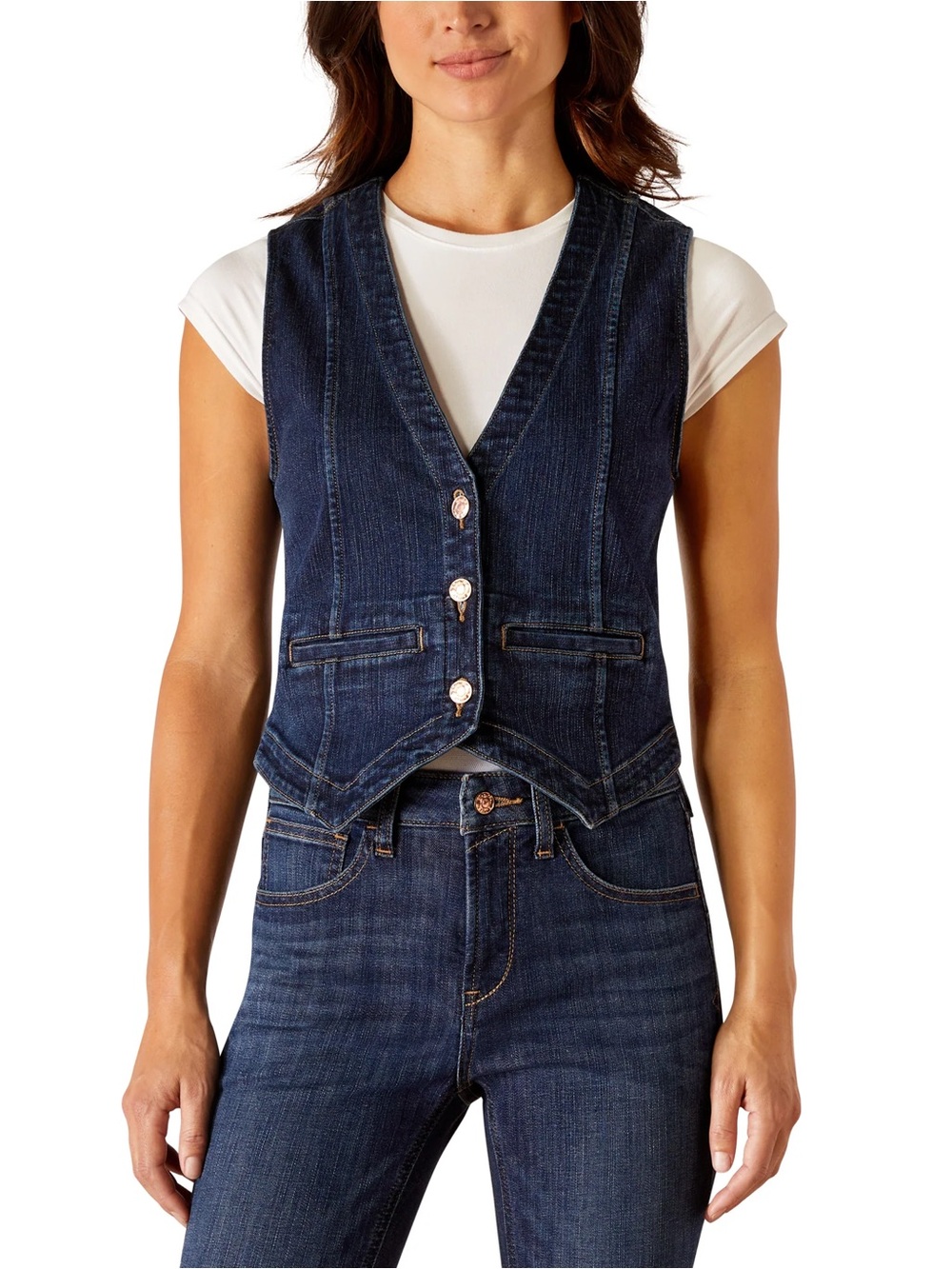 Ariat womens TAILORED VEST size S dark denim